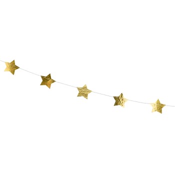 Ghirlanda di stelle metallizzata Gold Mt. 3,60 2