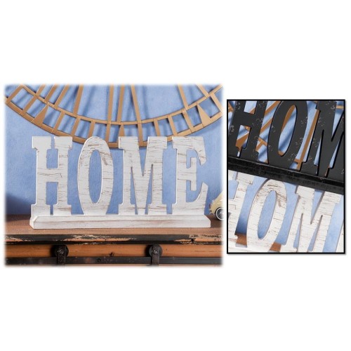 Scritta in legno mdf "Home" Cm. 39x7x20 - Colori assortiti