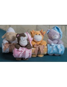 Peluche con copertina pail Cm. 75x90 - Soggetti assortiti