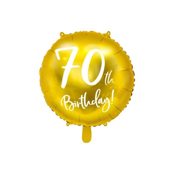 Palloncino mylar 18" Cm. 45 Gold - 70th Birthday!