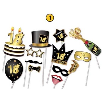 Selfie stick - Photo Booth - Accessori per foto - Blister 12 pezzi - 18 anni