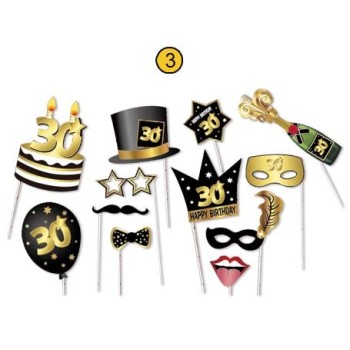 Selfie stick - Photo Booth - Accessori per foto - Blister 12 pezzi - 30 anni