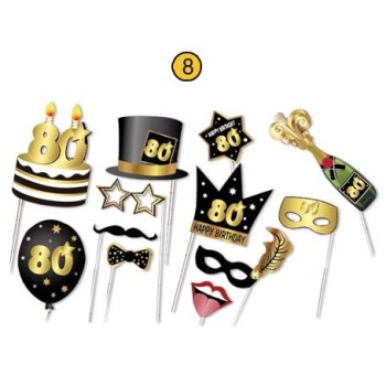 Selfie stick - Photo Booth - Accessori per foto - Blister 12 pezzi - 80 anni