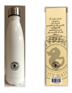 Borraccia termica acciaio inox 500 ML. in scatola regalo - 12 ore caldo / 24 ore freddo - Bianco