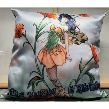 Cuscino satin quadrato Cm. 30 "Il mondo fatato" - Tra magia e realtà