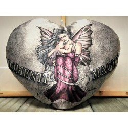 Cuscino satin cuore Cm. 35 "Il mondo fatato" - Momenti magici