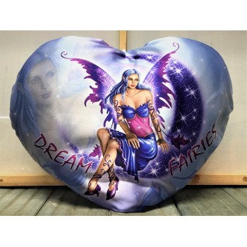 Cuscino satin cuore Cm. 35 "Il mondo fatato" - Dream fairies