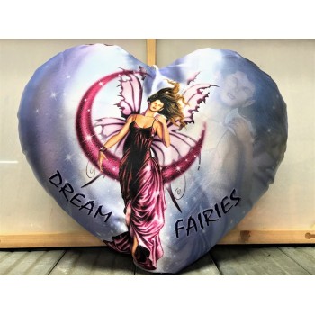 Cuscino satin cuore Cm. 35 "Il mondo fatato" - Dream fairies