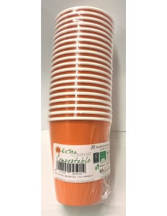 Bicchiere compostabile 250 cc. - Arancione - Confezione 20 pezzi