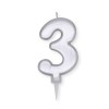 Candelina per torta "Plump" metallizzata Cm. 10 - Argento - Nr. 3