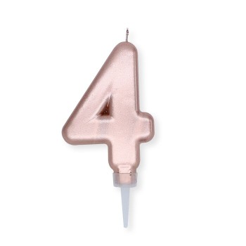 Candelina per torta "Plump" metallizzata Cm. 10 - Rosa Gold - Nr. 4