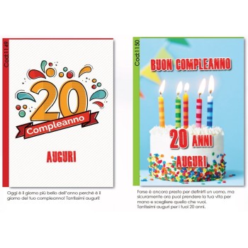 Biglietto auguri classico Buon Compleanno 20 anni 2
