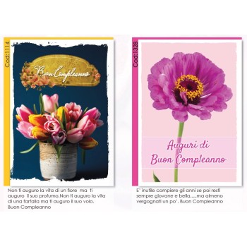 Biglietto auguri classico Buon Compleanno "Flower"