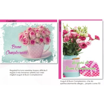 Biglietto auguri classico Buon Compleanno "Flower" 2
