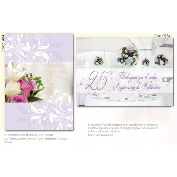 Biglietto auguri classico 25° Matrimonio 2