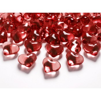 Cuoricini crystal rossi 21 mm. - Blister 30 pezzi