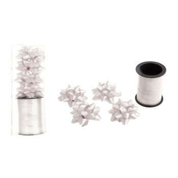 Set confezionamento con nastrino e 4 coccarde - Bianco