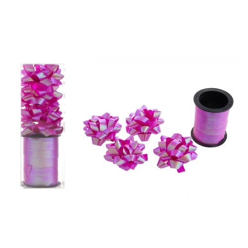 Set confezionamento con nastrino e 4 coccarde - Fuxia