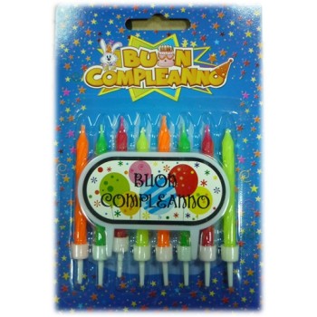 Candeline per torta con targhetta Buon Compleanno