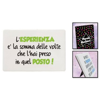 Mattonella ceramica umoristica con piedistallo Cm. 15x10 - L'esperienza.. 2