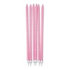 Candeline per torta lunghe Cm. 15 glitterate Rosa - Blister 12 pezzi
