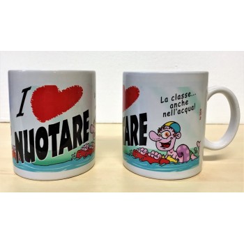 Tazza mug ceramica "Arti & Mestieri" - I Love Nuotare