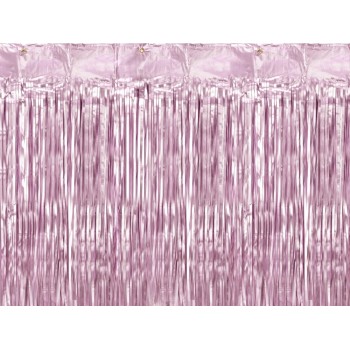 Tenda decorativa a frange metallizzata Cm. 250x90 - Rosa