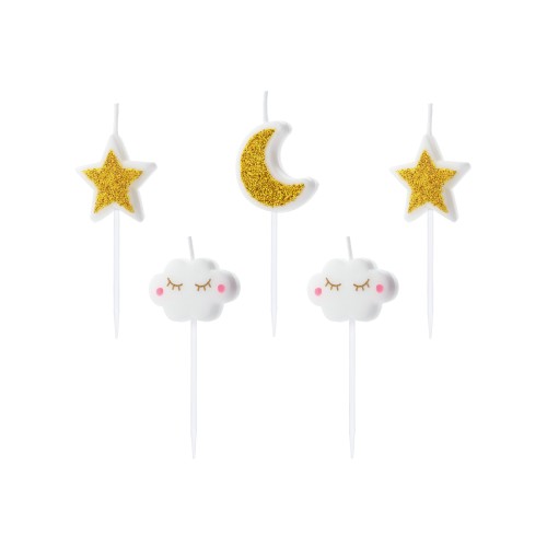 Candeline per torta "Little Star" - Blister 5 pezzi