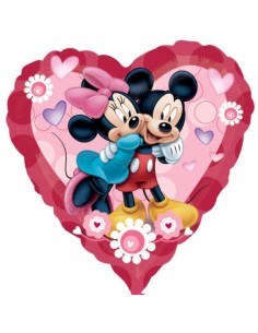 Palloncino mylar Supershape maxi cuore Topolino e Minnie