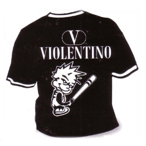 T-shirt umoristica nera "Violentino" - Taglia S