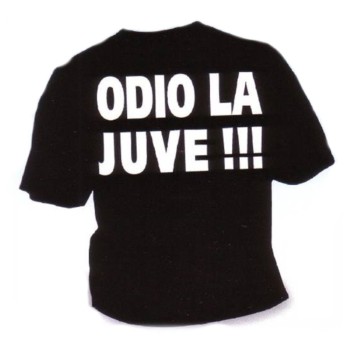 T-shirt umoristica nera "Odio la Juve!!!" - Taglia L