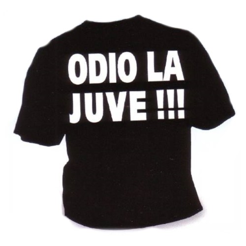 T-shirt umoristica nera "Odio la Juve!!!" - Taglia L