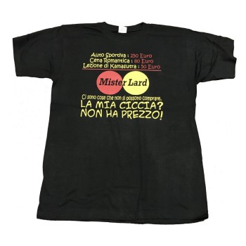 T-shirt umoristica nera "Mister Lard" - Taglia L