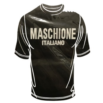 T-shirt umoristica nera "Maschione Italiano" - Taglia M