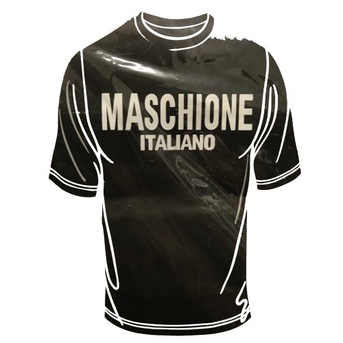 T-shirt umoristica nera "Maschione Italiano" - Taglia M