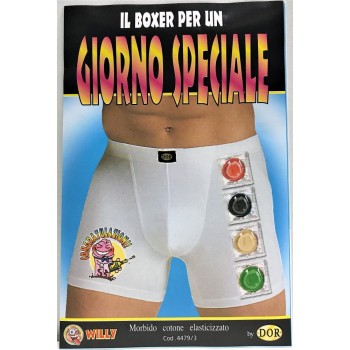 Boxer uomo elasticizzato umoristico sexy - Giorno speciale - Profilattici non compresi - Taglia unica