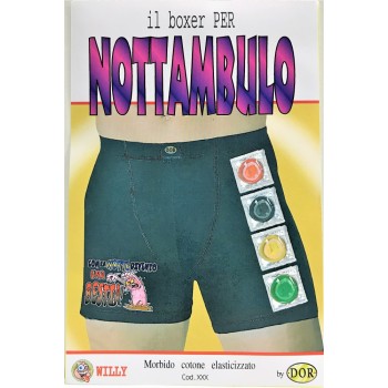 Boxer uomo elasticizzato umoristico sexy - Nottambulo - Profilattici non compresi - Taglia unica
