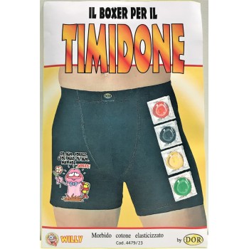 Boxer uomo elasticizzato umoristico sexy - Timidone - Profilattici non compresi - Taglia unica