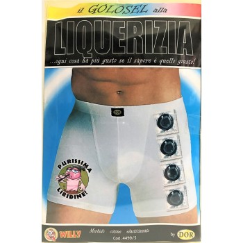 Boxer uomo elasticizzato umoristico sexy - Liquerizia - Profilattici non compresi - Taglia unica