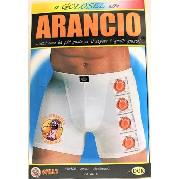 Boxer uomo elasticizzato umoristico sexy - Arancio - Profilattici non compresi - Taglia unica