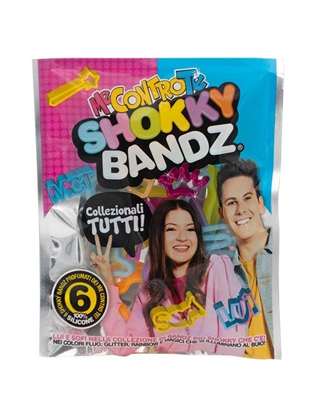 Blister 6 braccialetti Shokky Bandz - Glitter e Fluo - Me Contro Te