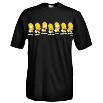 T-shirt Homer Simpson nera Week - Tg. XL