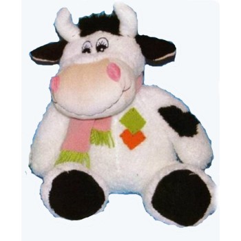 Peluche mucca riccia seduta Cm. 32