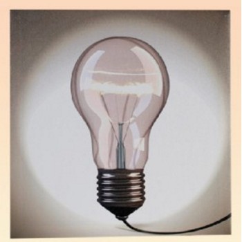 Quadro tela Cm. 30x30 Lampadina con led - Colore caldo