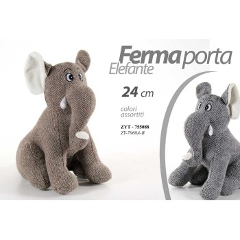 Fermaporta in tessuto Elefante Cm. 24 - Colori assortiti