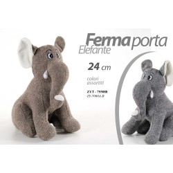 Fermaporta in tessuto Elefante Cm. 24 - Colori assortiti