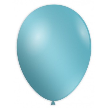 Palloncini lattice monocolore metallizzati High Quality 9" Cm. 25 Light Blue - Blister 100 pezzi