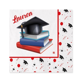 Tovaglioli carta Cm. 33x33 Laurea - Confezione 20 pezzi