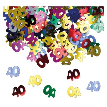 Confetti decorativi metallizzati 15 gr. - 40 anni multicolor