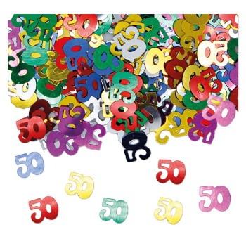 Confetti decorativi metallizzati 15 gr. - 50 anni multicolor